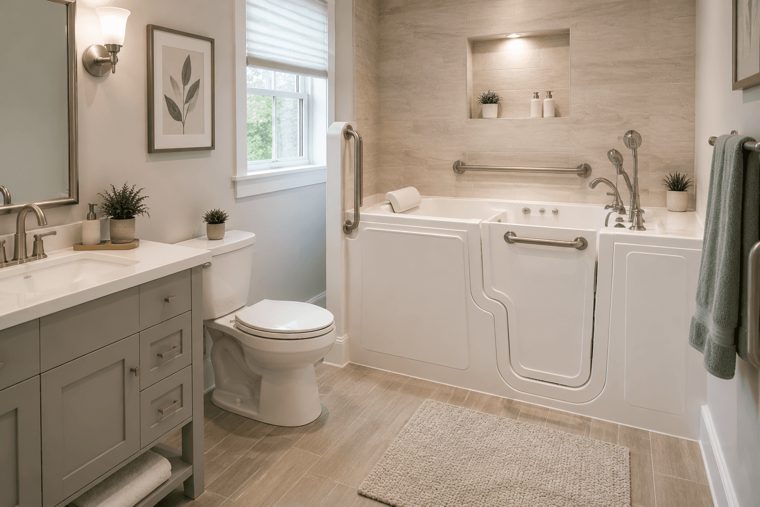 Accessible bathroom safety upgrade for homeowners