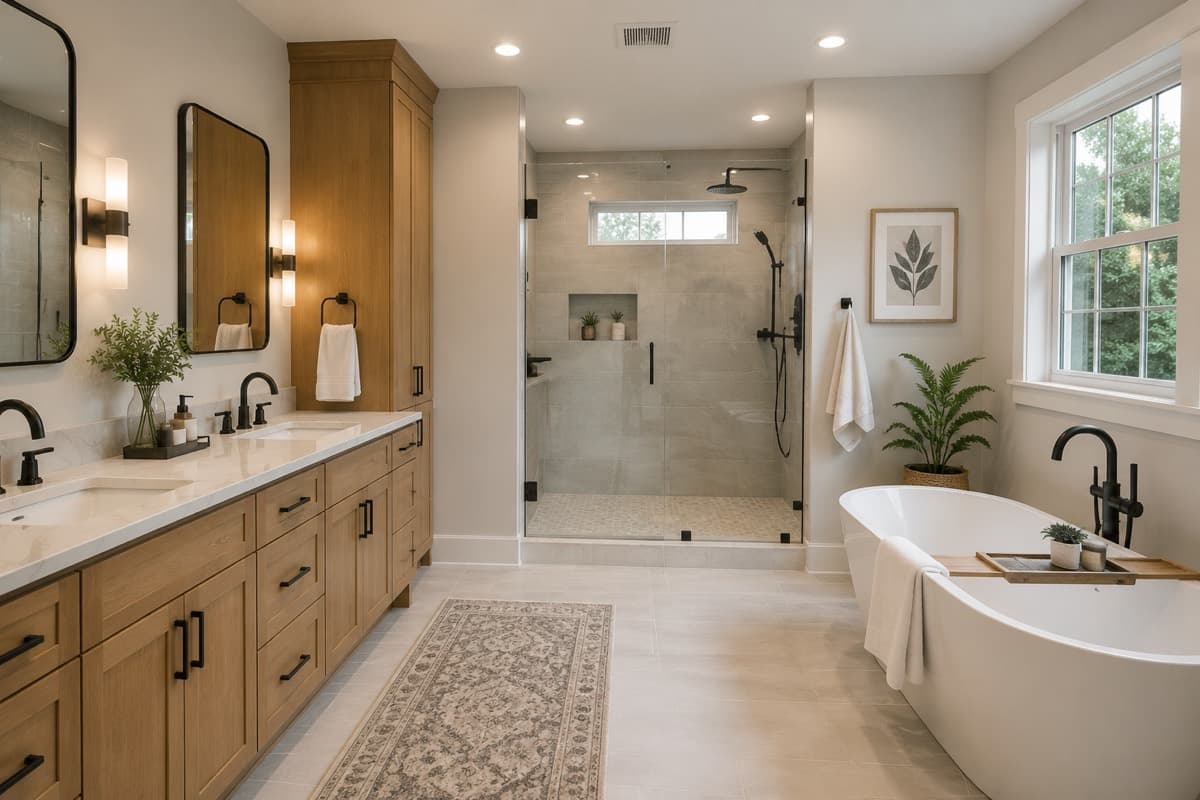 Updated bathroom remodel in a residential home