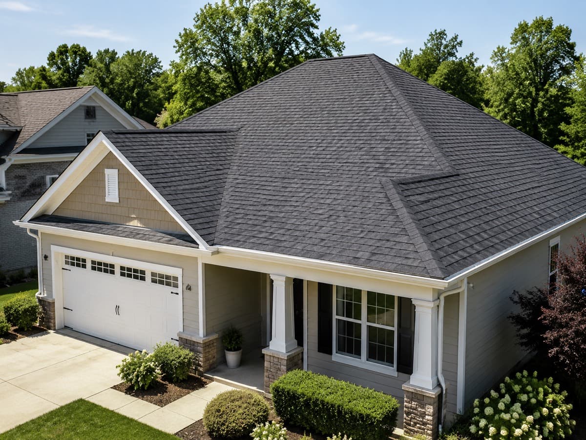 Residential home exterior during a home improvement project